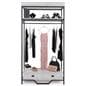 Farmhouse industrial clothing rack has an overall height of 72 inches