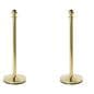 Red rope stanchion event backdrop with two round top poles with sturdy base