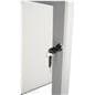 Locking poster board with swing open design