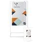Minimalist white signage stand with full color double sided graphics