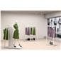 Retail clothes rack with dual sided design 