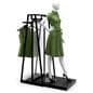 Garment display rack with frosted acrylic panel 