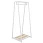 Retail clothes rack with steel tubing construction 