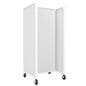 Gondola panel merchandiser with locking casters enables convenient mobility