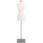 Female body form mannequin with flat metal base