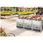 Custom printed flower display stands with branding on front