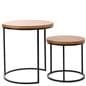 Round cork nesting tables with modern design