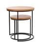 Round cork nesting tables with space saving design