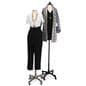 Mobile female sewing mannequin with adjustable height ranging from 51 to 90.5 inches tall 