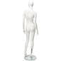 Abstract female mannequin with transparent round base 