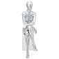 Abstract seated female mannequin with relaxed pose 