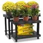 Plastic garden center tables with 3 levels of display