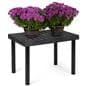 Durable outdoor display table is made of recyclable plastic material