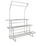 Steel nursery plant rack with 3 tiered shelves