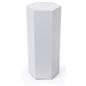 Hexagonal display pedestal made of durable laminated particleboard