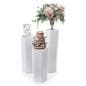 Set of 3 hexagonal gallery pedestals with 50 pound weight capacity per unit