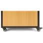 Slatwall cash wrap with locking wheels for added stability