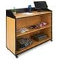 Slatwall cash wrap with ample space for backup merchandise and product