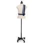 Male sewing bust with wheels and floor standing placement style 
