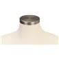 Mobile female sewing mannequin with flat neck cap in brushed nickel finish 