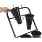 Flower bucket display stand with easy to remove buckets