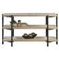 Wooden console table with shelves measures 43 inches wide 