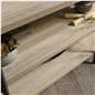 Wooden console table with shelves and contemporary industrial design