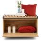 Retail display nesting tables storage bench with hinged storage door