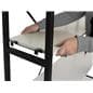 Folding multi-tier retail shelving with black iron bracket hardware