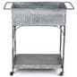 Whitewashed iron raised garden with overall dimensions of 31 inches wide 14 inches deep and 32 inches tall