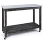 Mobile rustic utility cart with galvanized table top