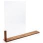 Wood framed vertical hygiene barrier with 20 inch wide by 31 inch tall acrylic panel 