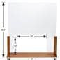 Upscale wood-framed sneeze guard with passthrough that is 20 inches wide by 12 inches tall