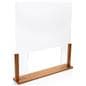 Upscale wood-framed sneeze guard with passthrough and 6mm thick clear acrylic panel