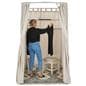 Mobile fitting room frame with ample interior space