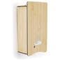Wall mount sanitizer with dispenser cover with light faux-wood finish