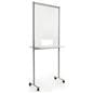Portable acrylic sneeze guard with 15.75 inch by 7.8 inch transaction slot