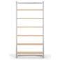Wall mounted display with six shelves