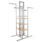 4 way merchandising unit with floor leverlers
