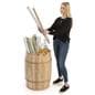 Wooden display barrel with ample storage space