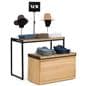 Retail display nesting tables with black powder-coated frame