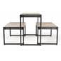 Large nesting tables have slatted wood surface
