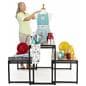 Large nesting tables with surface area of 35 inches for largest table