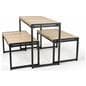 Large nesting tables with natural wood finish