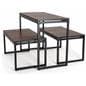3-Piece rustic nesting table with rich dark brown finish