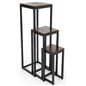 Rustic wood nesting tables with dark brown finish
