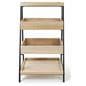Wooden tiered display shelving with overall height of 46.5 inches