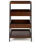 Rustic wooden dump merchandising shelves with an overall height of 46.5 inches 