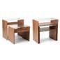 Wood nesting tables for retail display with eco-friendly packaging 