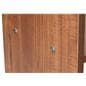 Wood nesting tables for retail display with stainless steel slotted screws 